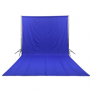 Niebieskie tło tekstylne GlareOne Blue Screen Backdrop 3x6m
