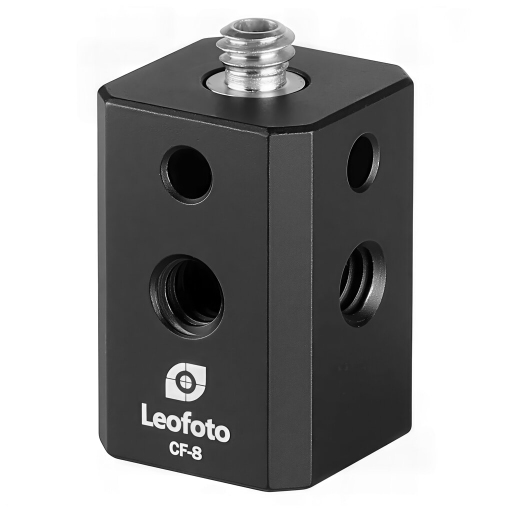 Leofoto CF-8 Adapter przejściowy gwintów 1x gwint męski 1/4 cala, 4x gwint żeński 1/4 cala, 1x gwint żeński 3/8 cala