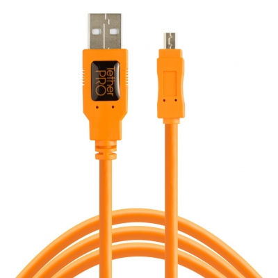 Tether Tools CU8015-ORG - Przewód Pro USB 2.0 - Mini-B 4,6m